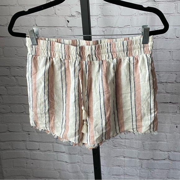 Piping Holt Striped Linen Blend Pull On Shorts Size 8 - Picture 1 of 5